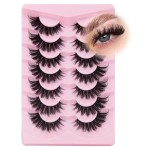 Losha Lashes Fluffy Cat Eye Lashes 6D Volume False Eyelashes 7 Pairs Vegan Eye Lashes that Look Like Lash Extensions Soft Fake Eyelashes Pack (PL008 Only)