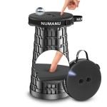 NUMANU 2025 Upgraded Padded Collapsible Stool, Max 620lbs 2.5-18 H Adjustable Portable Folding Stool for Adults, Retractable Foldable Telescopic Seat Camping Chair or Footrest (1PK Padded Seat)