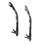 Aegend Dry Snorkel, Dive Mask Easy-Breath Free Diving Snorkel for Snorkeling Scuba Diving Freediving Swimming, with Top Dry Valve and Food-Grade Silicone Mouthpiece(Orange & Blue)