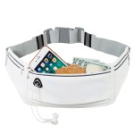Running Belt Slim Fanny Packs for Women Men, White Waist Pack Bag Phone Holder for Running