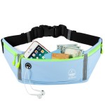Slim Running Belt Fanny Packs for Men Women, Blue Running Fanny Pack Waist Pack Phone Holder for Running Hiking Workout