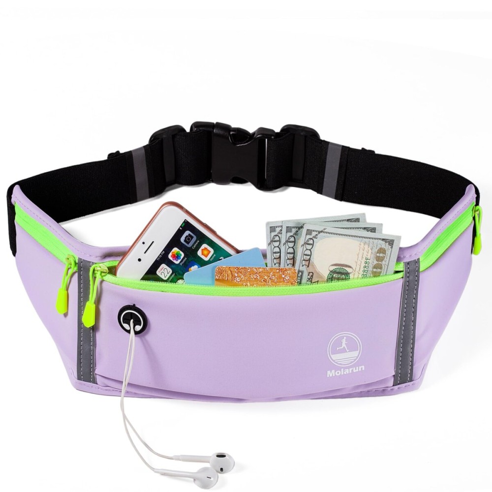 Running Belt Slim Fanny Packs for Women, Purple Waist Pack Running Fanny Pack Phone Holder for Running Sports Hiking Cycling
