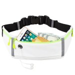 Running Belt, Slim Fanny Packs for Women Men, White Waist Pack Running Fanny Pack Phone Holder for Running Hiking Cycling Sports