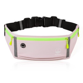 Running Belt Slim Fanny Packs for Women, Pink Running Fanny Pack Waist Pack Phone Holder for Running Hiking Workout