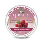 Three Lollies Queasy Drops Sugar Free - Natural Sour Raspberry Flavor - Ease Chemotherapy Nausea & Travel Sickness, Alleviates a Dry Mouth, Natural Ingredients - 21ct