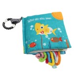 Fish Baby Books Toys, Touch Feel Cloth Crinkle Books for Babies, Infant Toys 0-6, 6-12, 12-18 Months,Early Learning Education Toys,Shower Baby Christmas Gifts for Boys Girls,Teething,Mirror,Shark