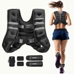 PACEARTH Weighted Vest,6lb/8lb/10lb/12lb/16lb/20lb/25lb/30lb Weight Vest with Reflective Stripe, Body Weight Vests for Women, Men, Weight Loss Workout, Strength Training, Running, Walking, Jogging