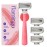 Flamingo Shaving Razor Set for Women - Original Razor Handle, 4 Blade Refills, and Shower Holder - Pink
