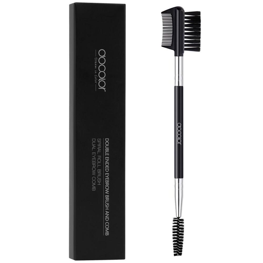 docolor 3 Head Eyebrow Eyelash Shaper Eyelash Comb Double Head Brush Makeup Grooming Tool cosmetic with 3 Different Spoolie Brushes for Separating Lashes, Grooming and Shaping Brow
