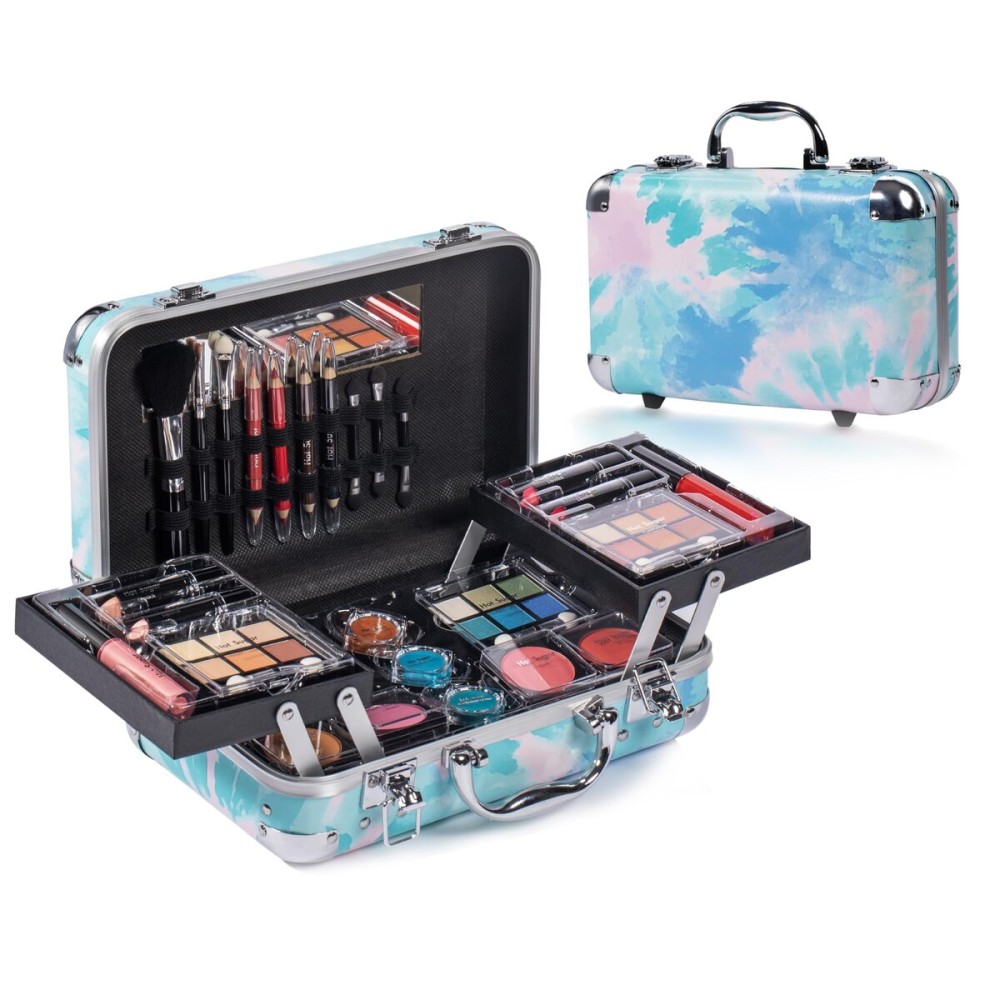 Hot Sugar All In One Makeup Set for Adults and Girls-Full Makeup Kit for Beginners Includes Eye Shadow Palette Blush Lip Gloss Lipstick Lip Pencil Eye Pencil Brush Mirror (Black Houndstooth)