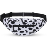 MAXTOP Cow Print Crossbody Bags for Women Cute Fanny Pack with 4-Zipper Pockets for Enjoy Music Concert Hiking Running Cycling Traveling Hands-Free Waist Pack Fits All Phones