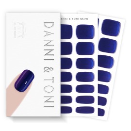 DANNI & TONI Semi Cured Gel Nail Strips Klein Blue (Klein Flash) Mirror Gel Nail Wraps Gift for Woman