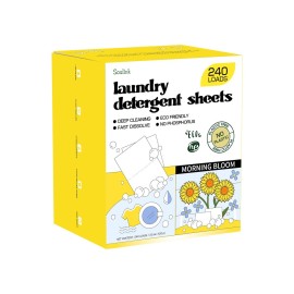 Soulink Laundry Detergent Sheets, 240 Loads - Eco-Friendly, Plant-Based, Hypoallergenic, No Plastic Jug (Morning Bloom Scent)