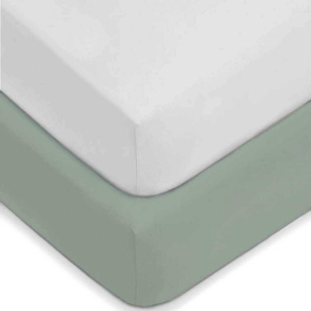 American Baby Company 2 Pack Fitted Crib Sheets 28 x 52, 100% Polyester Ultra Soft Microfiber, White/Green, for Boys and Girls, Fits Crib and Toddler Bed Mattresses