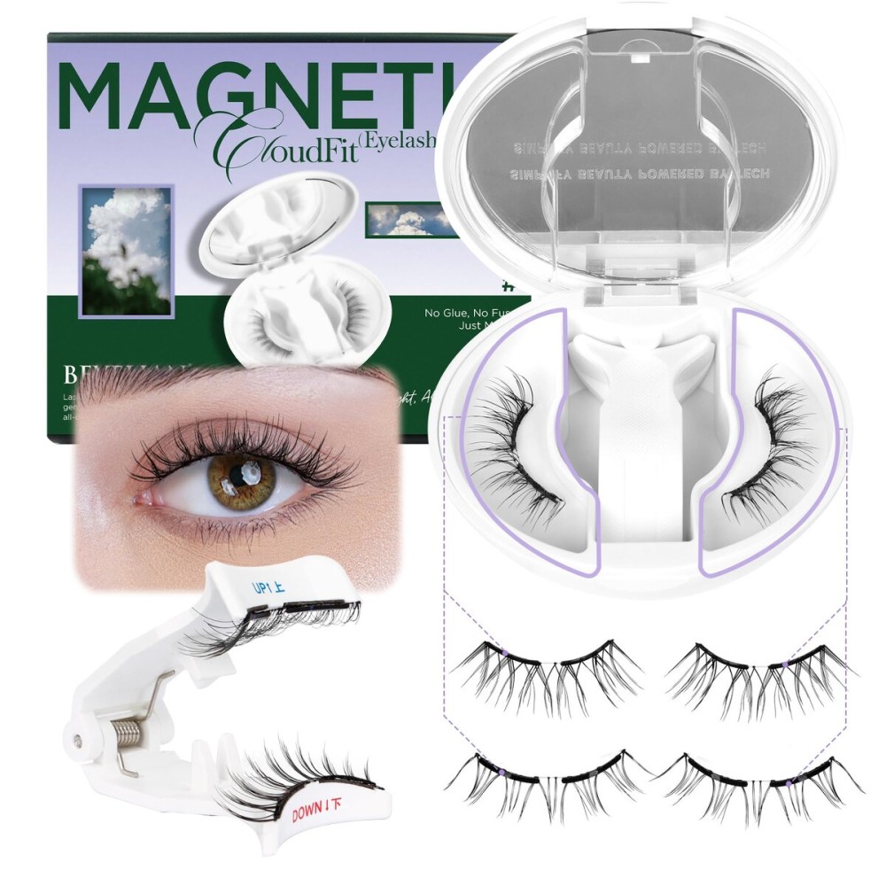 BEYELIAN Magnetic Eyelashes with Applicator Kit, Reusable Natural Look False Lashes, No Glue Needed Soft Magnetic Lashes for Eye MAGIC-YT27 (Lightweight & Comfortable)
