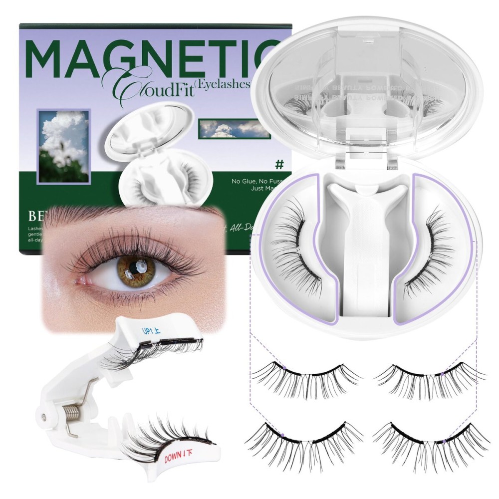 BEYELIAN Magnetic Eyelashes with Applicator Kit, Reusable Natural Look False Lashes, No Glue Needed Soft Magnetic Lashes for Eye MAGIC-YT19 (Lightweight & Comfortable)