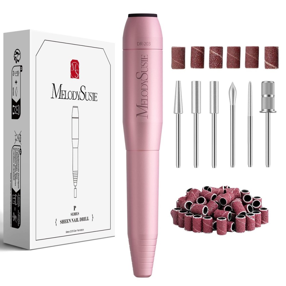 MelodySusie Pen-Shaped Portable USB Nail Drill, PC120I 20000RPM Electric Nail File with Compact Design for All Nail Care, Manicure Polishing, Shaping & Gel Removal at Home for Beginners