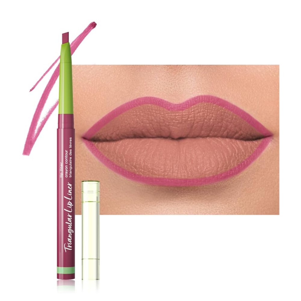 evpct Mauve Triangle Lip Liner Pencil Stick for Women, Retractable Lips Liner Pen Triangle Tip for Sculpting & Filling & Plumping, Longwear Lipliners Pencil, Vegan Cruelty Free Lip Filler Plumper