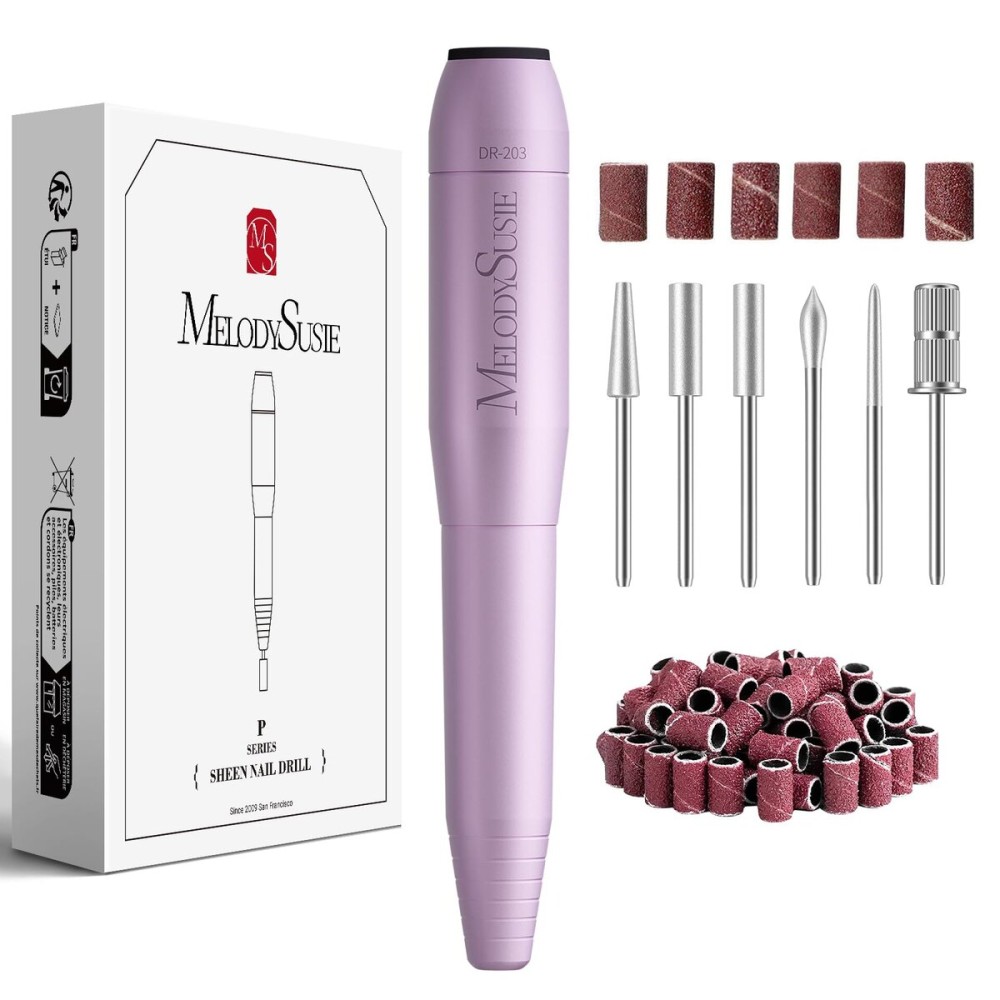 MelodySusie Pen-Shaped Portable USB Nail Drill, PC120I 20000RPM Electric Nail File with Compact Design for All Nail Care, Manicure Polishing, Shaping & Gel Removal at Home for Beginners