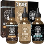 Viking Revolution Beard Oil for Men 3 Pack - Natural Mens Beard Oil Variety Set - Coffee & Whiskey, Palo Santo, Sea Salt Scents - Beard Conditioning and Moisturizing for a Healthy Beard (3 Pack, 1oz)