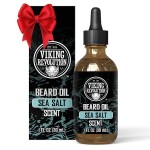 Viking Revolution Sea Salt Beard Oil for Men - Natural Mens Beard Oil with Argan Oil and Jojoba Oil - Beard Softener, Strengthens and Moisturizes - Beard Conditioner for Men (Sea Salt, 1 Pack)