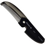 Giorgio G87 Folding Mustache and Beard Comb, Small Pocket Comb for Men,Fine Tooth,Handmade, Saw-cut, Hand Polished,Pocket Styling Combs for Everyday Grooming and All Type of Hair Care (Black Graphite)
