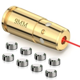 MidTen 9mm Laser Bore Sighter with 4 Sets of Batteries, Bore Sight Laser Zeroing Works Quickly and Effectively