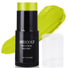 MEICOLY Ogre Green Face Body Paint Stick,Elphaba Face Paint Makeup,Cream Face Paint for Disgust Goblin Demon Halloween SFX Special Effects Cosplay Makeup,Waterproof Eye Black Stick