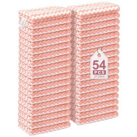 JOYMOOP 54 Packs Microfiber Cleaning Cloths, 10 x 10 Kitchen Towels - Reusable Cleaning Rags, Lint-Free, Super Absorbent Cleaning Cloths for Kitchen, Car, and Household Cleaning, Pink