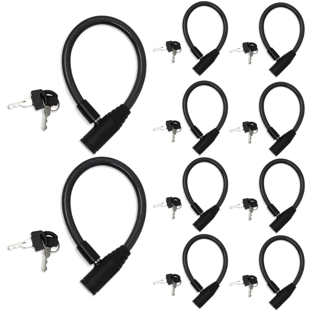 Urban August Child-Proof Refrigerator Lock for Kids & Adults - Lock for French Door Fridge and Cabinet (Small, Black, 10 Pack Keyed Alike)