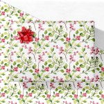 GIOLNIAY Green Christmas Wrapping Paper for Men Women Kids - Holiday Gift Wrap Red Berries with Green Leaves on White - 4 Jumbo Sheets, 28 x 40 Each (31 sq. ft ttl), Easy to Store