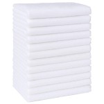 HOMEXCEL Baby Washcloths 12 Pack-Microfiber Coral Fleece Baby Bath Face Towel 7 x 9 Inch Extra Absorbent Soft Burp Cloth and Wash Cloths for Newborn-Infants and Toddlers,White