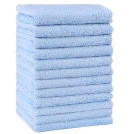 HOMEXCEL Baby Washcloths 12 Pack-Microfiber Coral Fleece Baby Bath Face Towel 7 x 9 Inch Extra Absorbent Soft Burp Cloth and Wash Cloths for Newborn-Infants and Toddlers-Gentle On Sensitive Skin,Blue