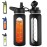 CIVAGO 24 oz Glass Water Bottle with Straw and Handle, Large Sports Motivational Water Bottle Flask with Time Marker and 2 Lids, Leakproof Jug Canteen with Silicone Sleeve for Gym, Black