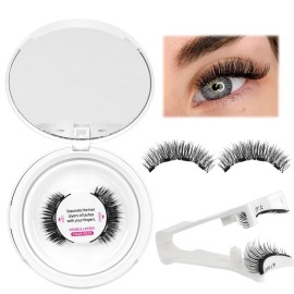 Magnetic Eyelashes With Applicator Long Lasting and Reusable Magnetic Lashes Kit 4Pcs Magnets Per Piece No Glue Needed False Eyelashes Waterproof,Cruelty Free,Easy To Wear (1pair, Intimacy)
