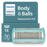 Philips Norelco Body Groomer Replacement Shaving Foil Head, 100% Showerproof & Waterproof Hypoallergenic Shaver Foil with Triple Protect Shave System, BG2010/40