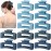 12 Pcs Blue Medium Hair Claw Clips for Women, 3.5 Inch Matte Square Jaw Clips, Strong Hold Non-Slip Hair Clips for Thick and Thin Hair