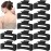 12 Pcs Medium Black Hair Claw Clips for Women, 3.5 Inch Matte Square Jaw Clips, Strong Hold & Non-Slip Hair Accessories for Thick and Thin Hair