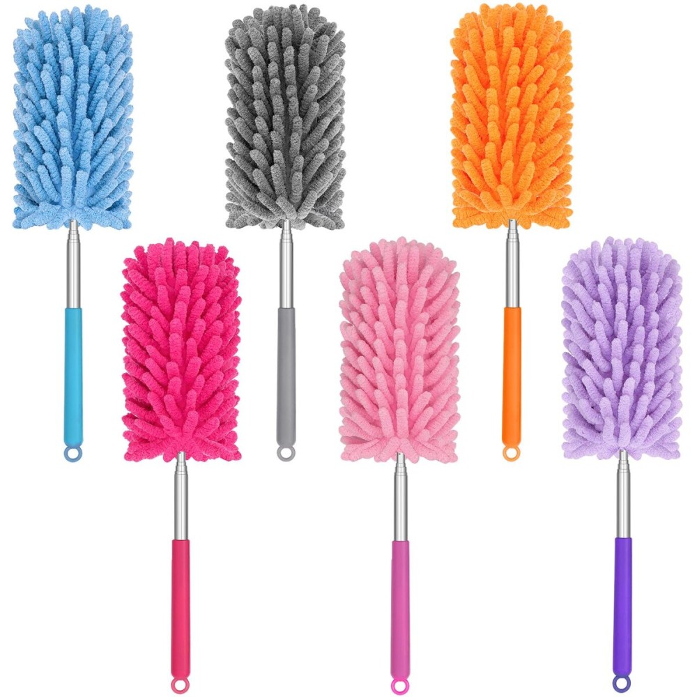 TIMIVO Mini Duster for Cleaning, 360 Bendable Hand Dusters with Extension Pole, Washable Small Duster for Car Interior, Office, Furniture