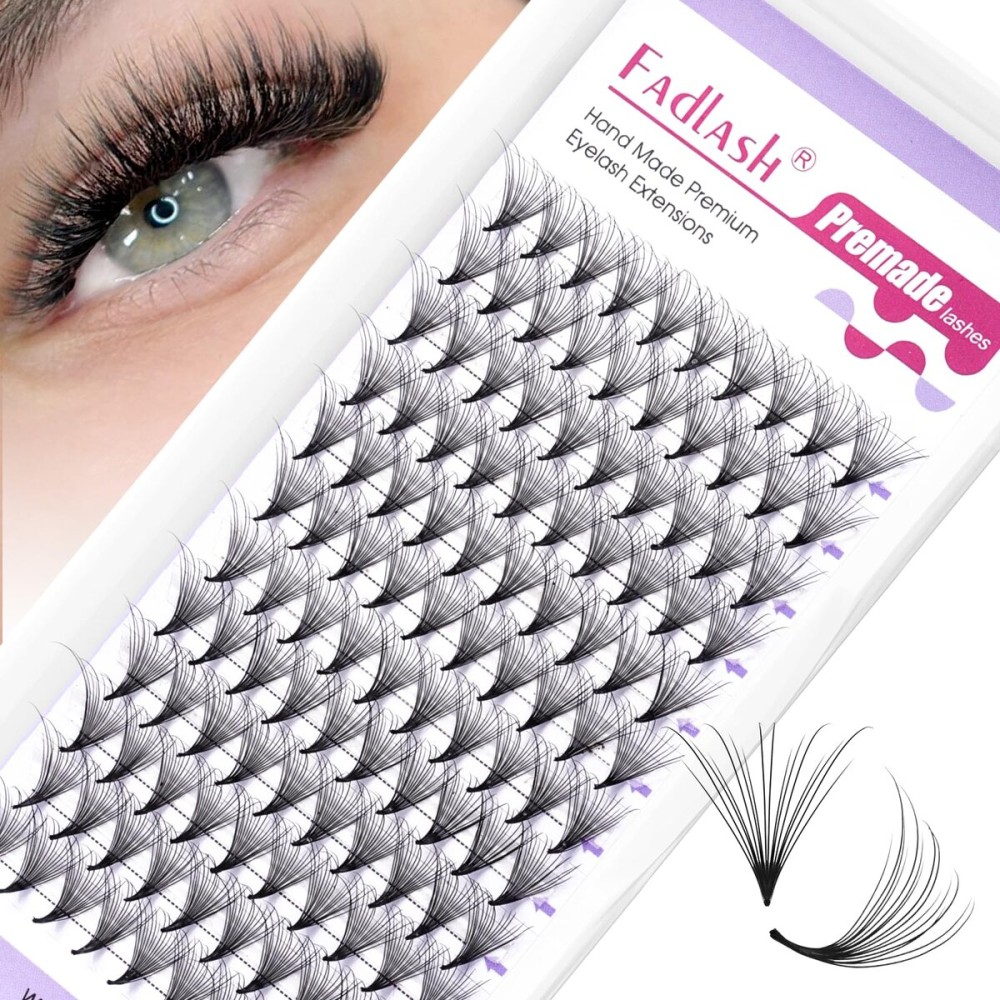 FADLASH Premade Lash Fans D Curl Premade Fans Eyelash Extensions 16D 0.07 Volume Lash Fans Premade Handmade Premade Lash Extensions Fans (16D-07D, Camellia)