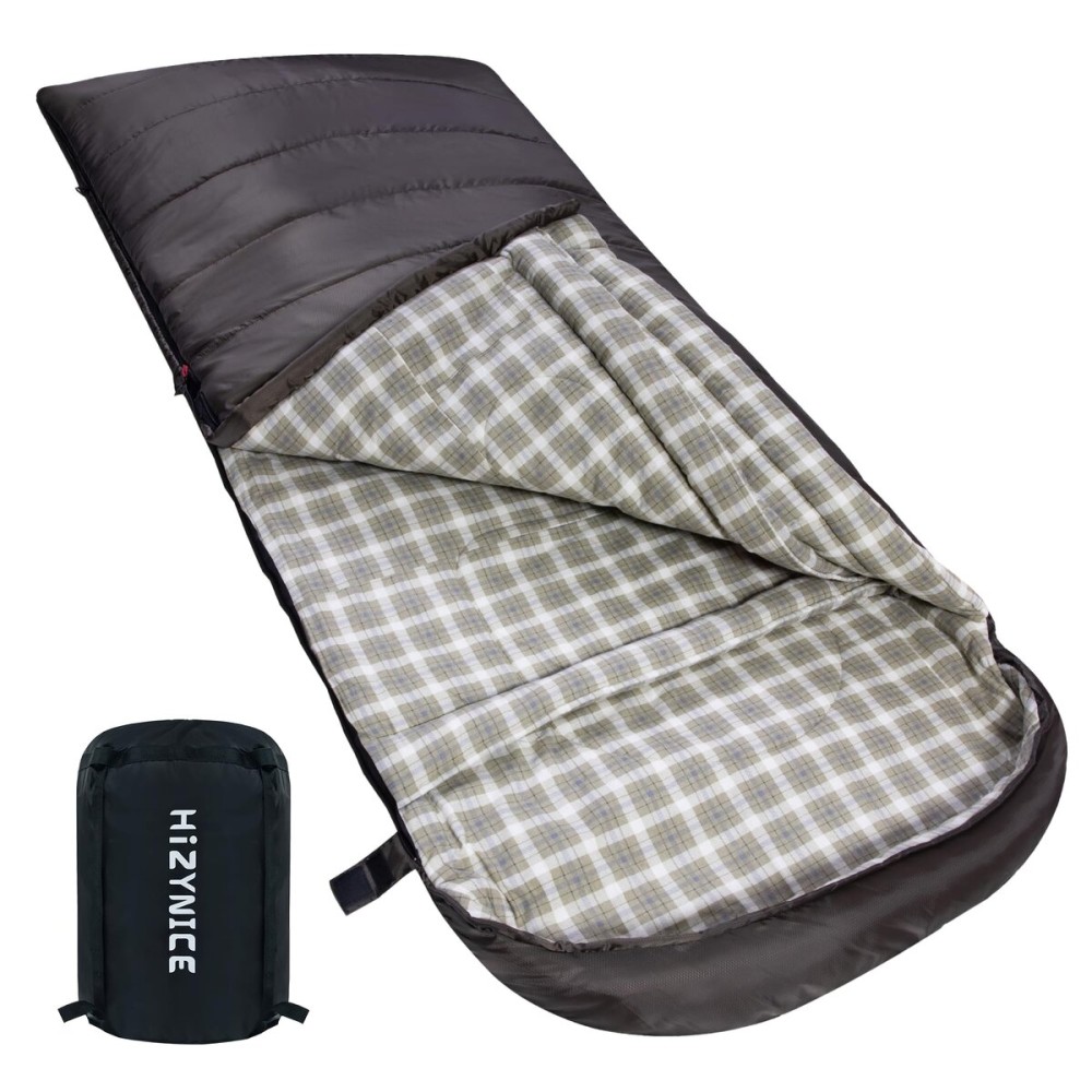 HiZYNICE Sleeping Bags for Adults Large Wide Cold Weather 0 Degree XL XXL Plus Size Oversized,Olive Brown Left Zip