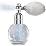 Pearl White Highlighter Spray, Loose Shimmer Powder High Gloss Makeup Mist for Body, Face, Hair, Long Lasting Glitter Hairspray for Festive Party, Stage Shows, Nightclubs, Bar (Glint-Rainbow)