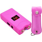 FIGHTSENSE Self-Defense Kit 1/2oz Pepper Spray & Mini Stun Gun for Men & Women,25 Burst,12 Foot Range,1.60 C Painful Charge,LED Flashlight,Safety Switch (Rose Pink)