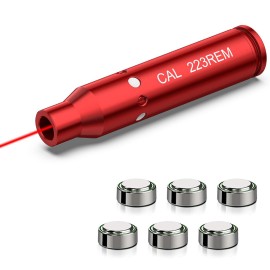EZshoot 223 Bore Sights 5.56mm Red Laser Bore Sight with 6 Batteries
