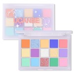 UCANBE Colorful Eyeshadow Palette - 15 Colors Vibrant Matte, Dazzling Shimmer & Glitter Duochrome Finishes - Highly Pigmented, Blendable, Long-Lasting Pastel Rainbow Eye Makeup Pallet - Seaform Dreams