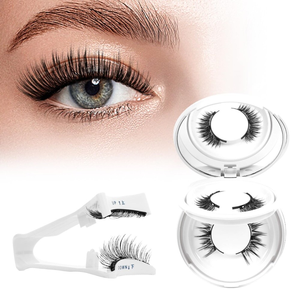 Higu clace Magnetic Eyelashes with Applicator 2 Pairs Magnetic Lashes Natural Look Wispy Magnet Lashes Easy to Wear and RemoveDJCX-A+B01)