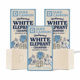Duke Cannon Supply Co. White Elephant Bar Soap - 10oz Large Soap Brick with Citrus Musk Scent - Holiday Gag Gift, Funny White Elephant Gift Idea 3 Pack