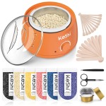KeShi Waxing Kit, Painless Hair Removal Wax Warmer with 6 Bags Hard WaxBeans for Full Body, Legs, Face, Eyebrows & Bikini- Ideal for Both Women & Men(Orange)