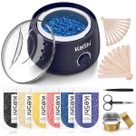 KeShi Waxing Kit, Painless Hair Removal Wax Warmer with 6 Bags Hard WaxBeans for Full Body, Legs, Face, Eyebrows & Bikini- Ideal for Both Women & Men(Navy Blue)