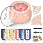KeShi Waxing Kit, Painless Hair Removal Wax Warmer with 6 Bags Hard WaxBeans for Full Body, Legs, Face, Eyebrows & Bikini- Ideal for Both Women & Men(Blush)